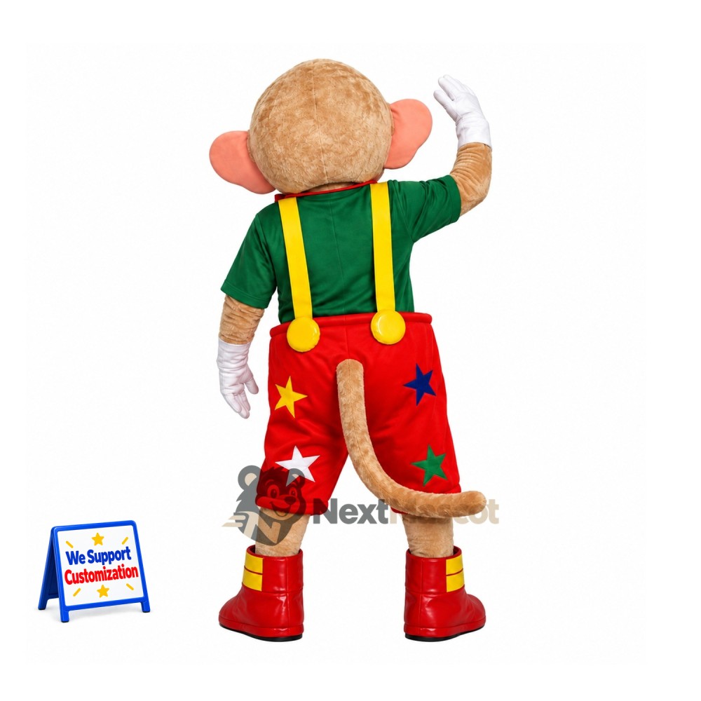 Clown Mascot Costume - Red Overalls Clown Mascot Costume - Red Overalls