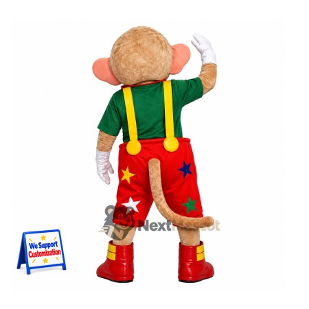 Clown Mascot Costume - Red Overalls Clown Mascot Costume - Red Overalls