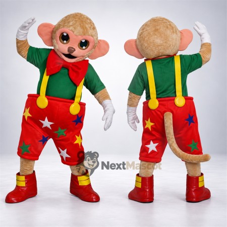 Clown Mascot Costume - Red Overalls Clown Mascot Costume - Red Overalls