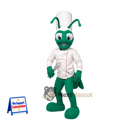 Grasshopper Mascot Costume - Chef Style Grasshopper Mascot Costume - Chef Style