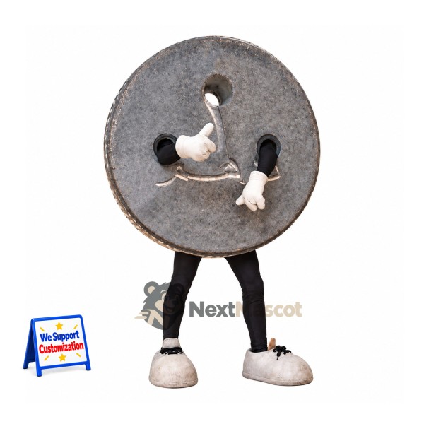 Button Mascot Costume - Gray
