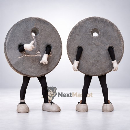 Button Mascot Costume - Gray