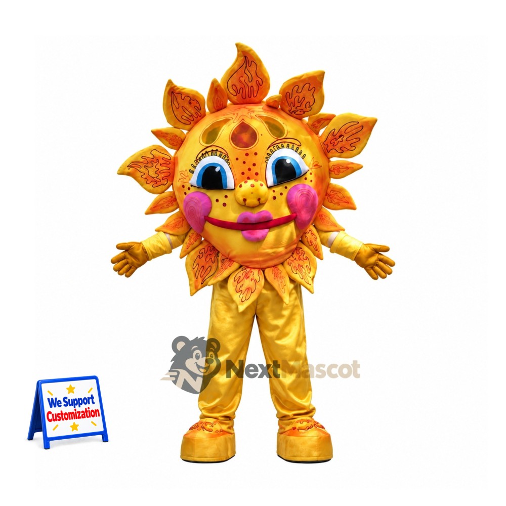 Sun Mascot Costume - Gold Outfit Sun Mascot Costume - Gold Outfit