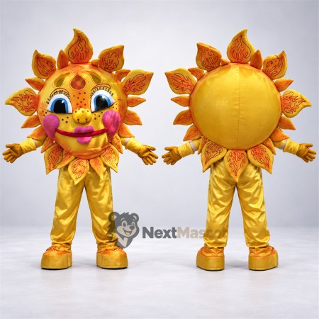 Sun Mascot Costume - Gold Outfit Sun Mascot Costume - Gold Outfit
