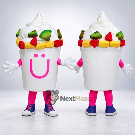 Frozen Yogurt Cup Mascot Costume Frozen Yogurt Cup Mascot Costume