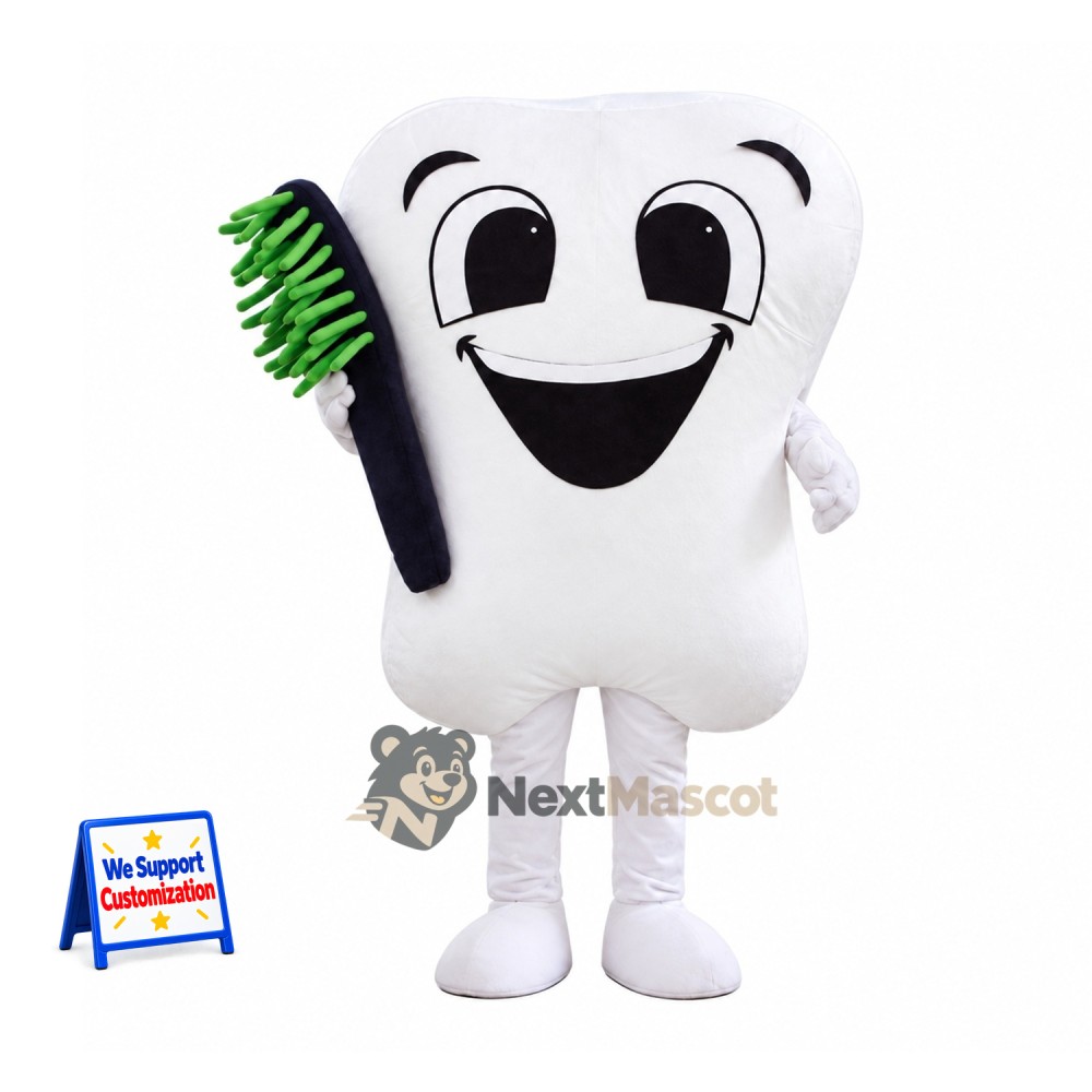 Tooth Mascot Costume - Toothbrush for School Events Tooth Mascot Costume - Toothbrush for School Events