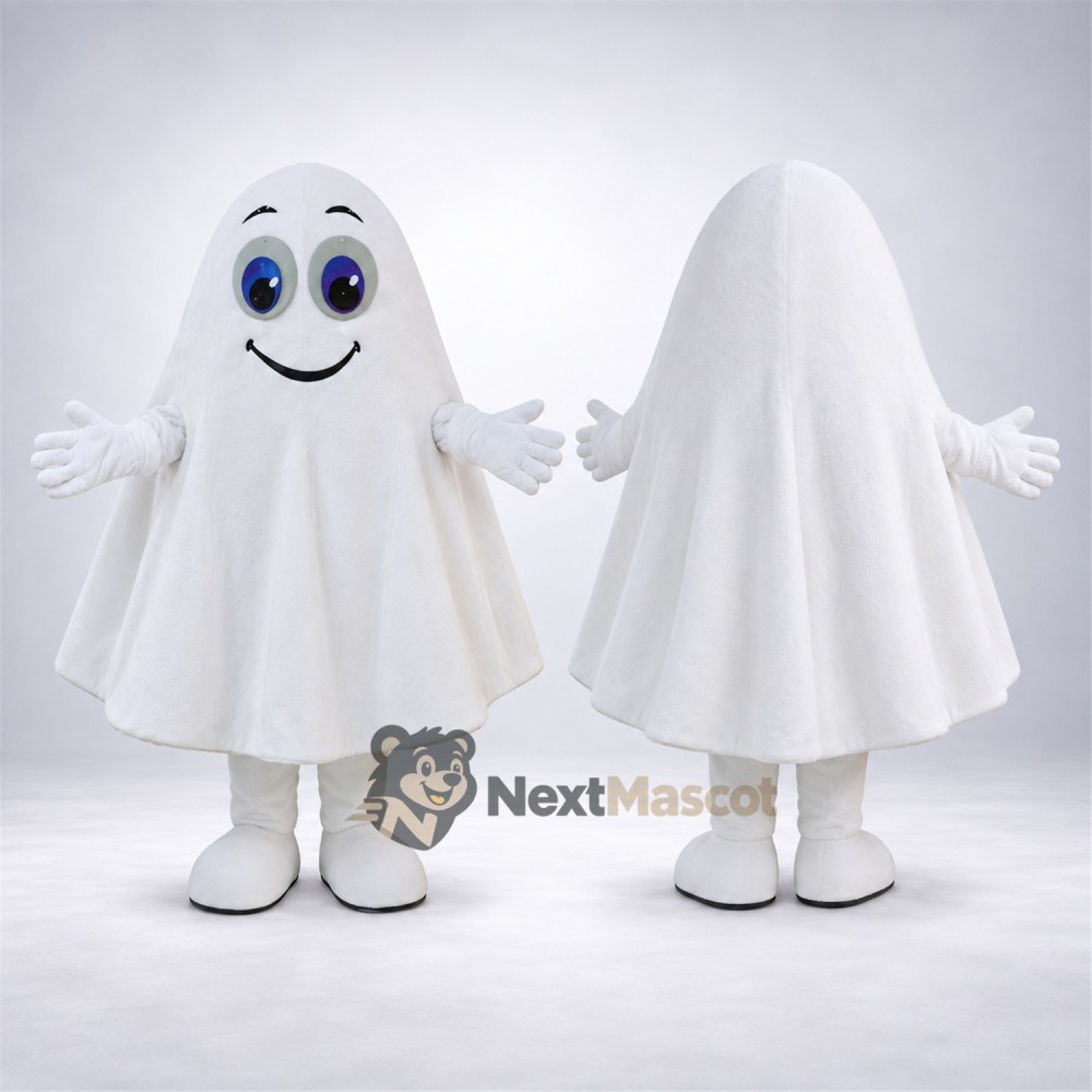 Ghost Mascot Costume - White