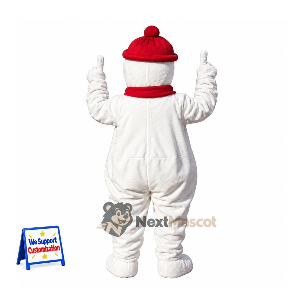 Snowman Mascot Costume - Red Hat Snowman Mascot Costume - Red Hat