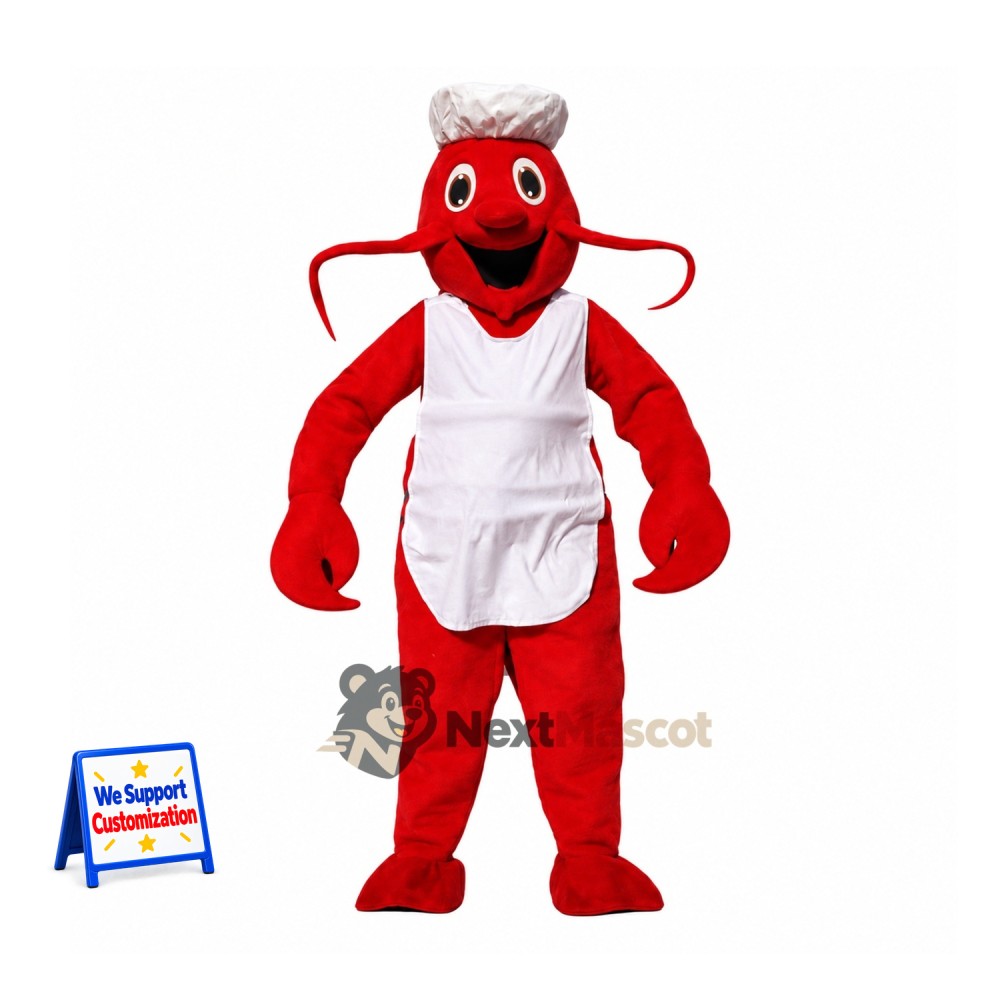 Lobster Mascot Costume - Chef Style for Ocean Events Lobster Mascot Costume - Chef Style for Ocean Events