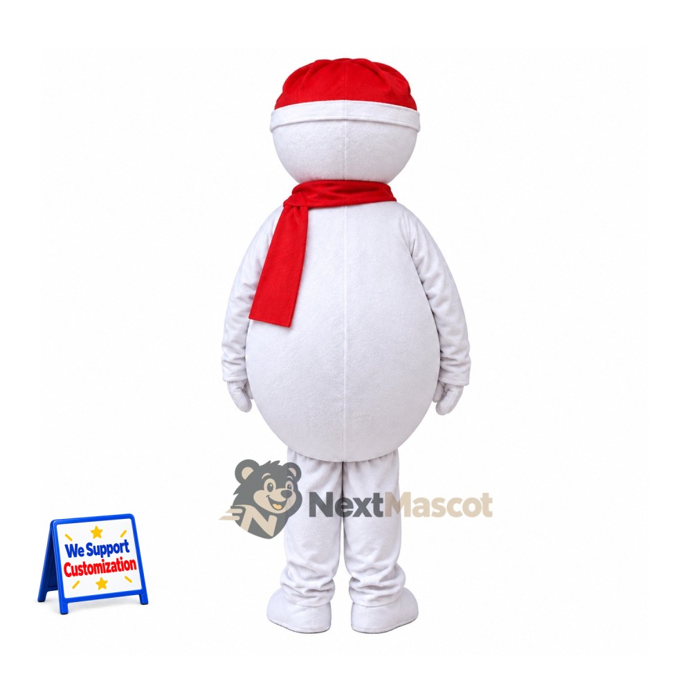 Snowman Mascot Costume - Santa Hat for Christmas Events Snowman Mascot Costume - Santa Hat for Christmas Events