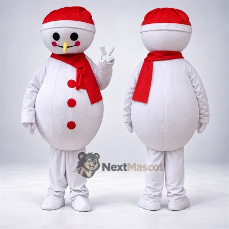 Snowman Mascot Costume - Santa Hat for Christmas Events Snowman Mascot Costume - Santa Hat for Christmas Events