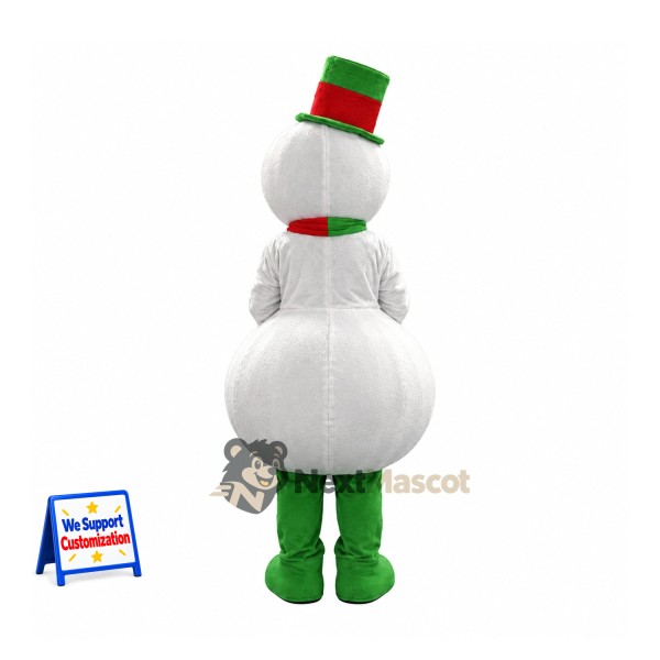 Snowman Mascot Costume - Green Scarf Snowman Mascot Costume - Green Scarf