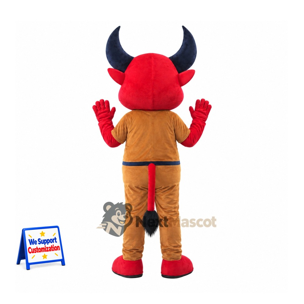 Bull Mascot Costume - Red, Brown Pants Bull Mascot Costume - Red, Brown Pants