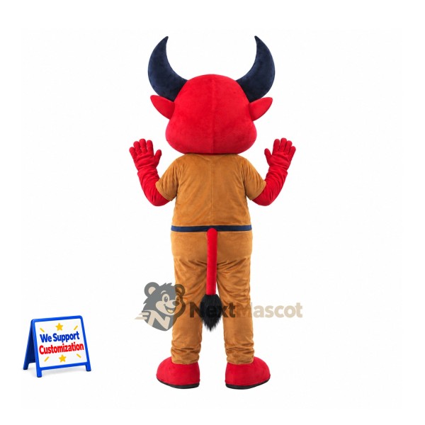 Bull Mascot Costume - Red, Brown Pants Bull Mascot Costume - Red, Brown Pants