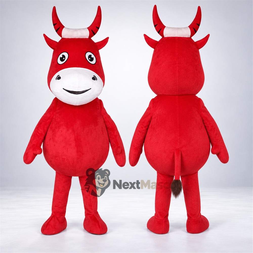 Bull Mascot Costume - Red for School Spirit Bull Mascot Costume - Red for School Spirit