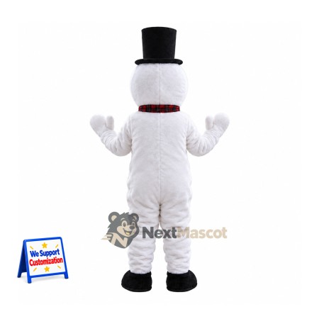 Snowman Mascot Costume - Black Hat for Christmas Photos Snowman Mascot Costume - Black Hat for Christmas Photos