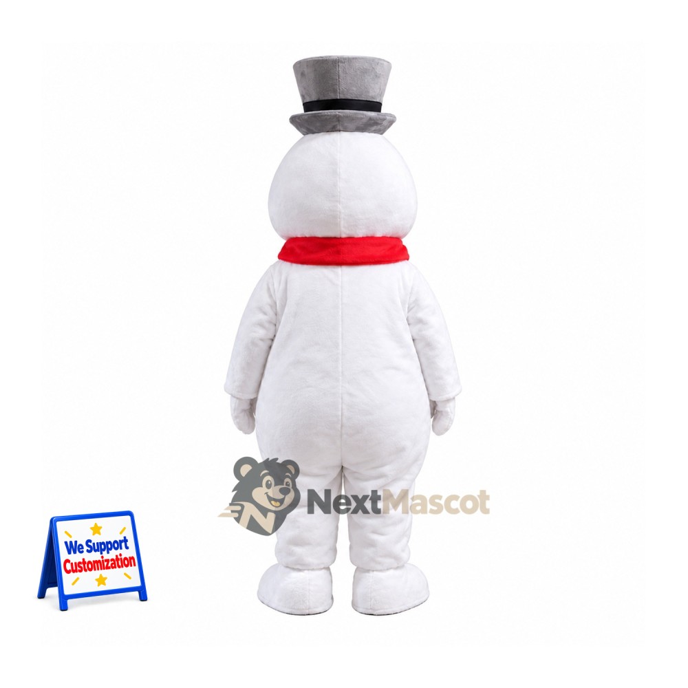 Snowman Mascot Costume - Silver Hat for Christmas Parades Snowman Mascot Costume - Silver Hat for Christmas Parades