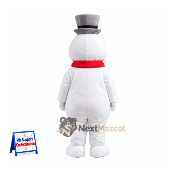 Snowman Mascot Costume - Silver Hat for Christmas Parades Snowman Mascot Costume - Silver Hat for Christmas Parades