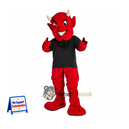 Devil Mascot Costume - Red, Black Shirt Devil Mascot Costume - Red, Black Shirt