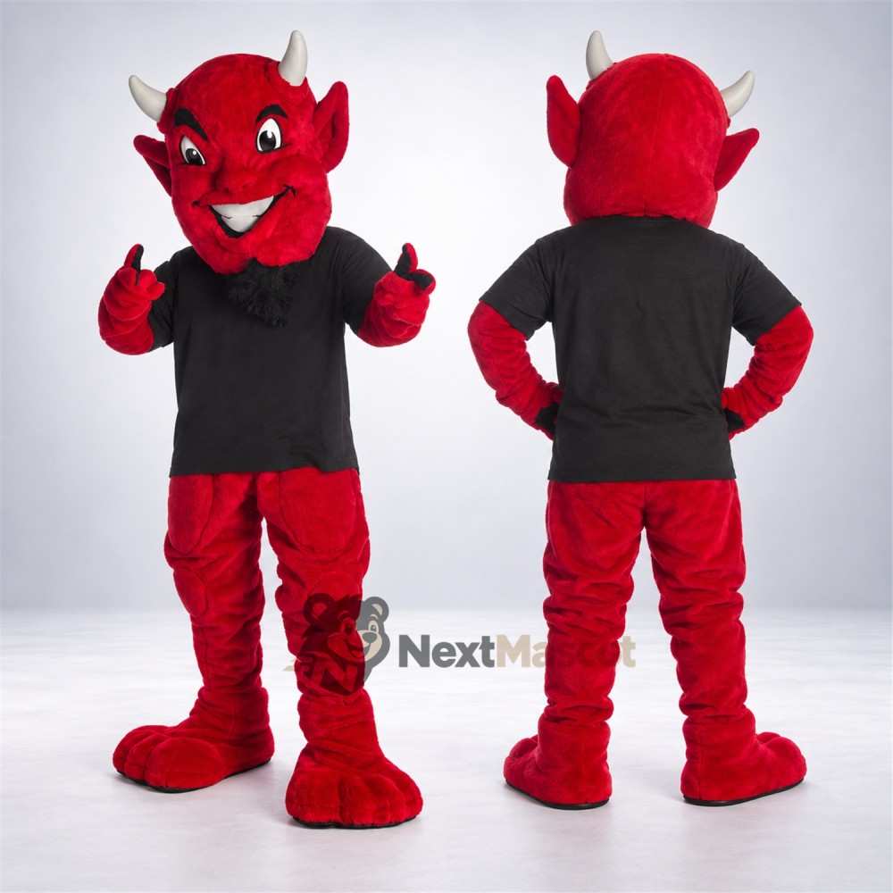 Devil Mascot Costume - Red, Black Shirt Devil Mascot Costume - Red, Black Shirt