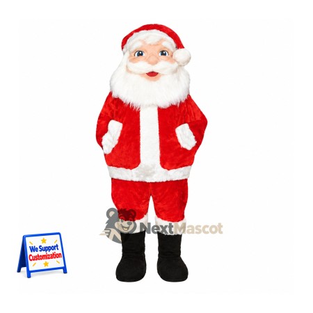 Santa Claus Mascot Costume - White Jacket Pockets Santa Claus Mascot Costume - White Jacket Pockets