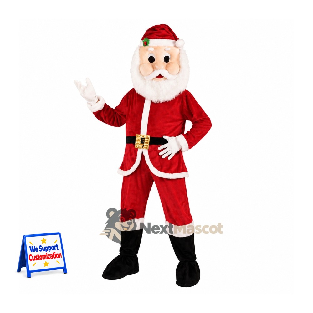 Santa Claus Mascot Costume - Long White Beard Santa Claus Mascot Costume - Long White Beard