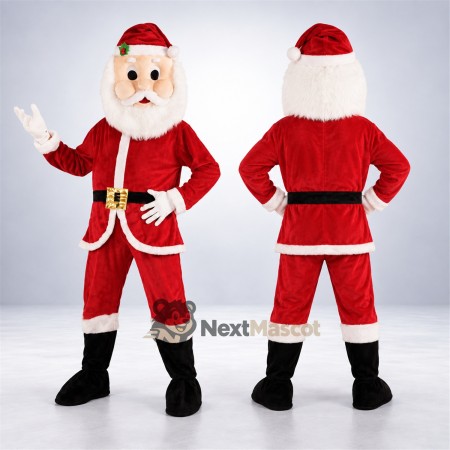 Santa Claus Mascot Costume - Long White Beard Santa Claus Mascot Costume - Long White Beard