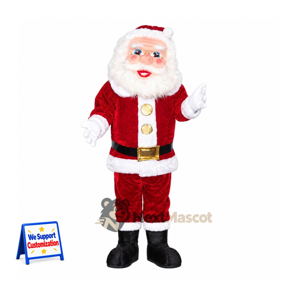 Santa Claus Mascot Costume - Gold Vest Santa Claus Mascot Costume - Gold Vest