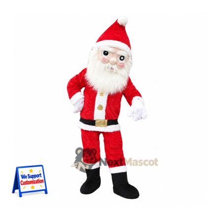 Santa Claus Mascot Costume - Gold Belt Buckle Santa Claus Mascot Costume - Gold Belt Buckle