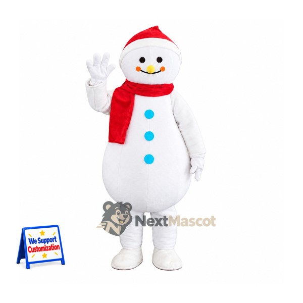 Snowman Mascot Costume - Santa Hat for Christmas Parades