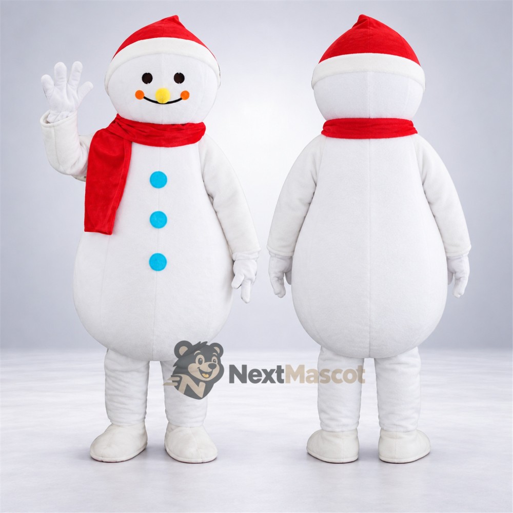 Snowman Mascot Costume - Santa Hat for Christmas Parades