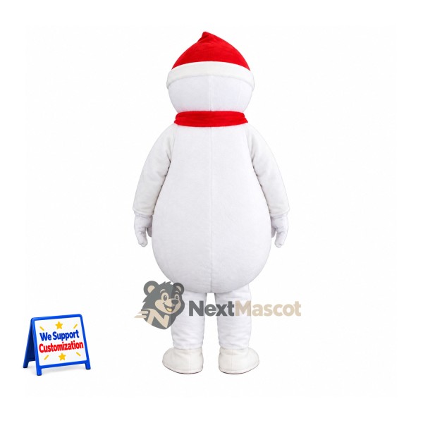 Snowman Mascot Costume - Santa Hat for Christmas Parades