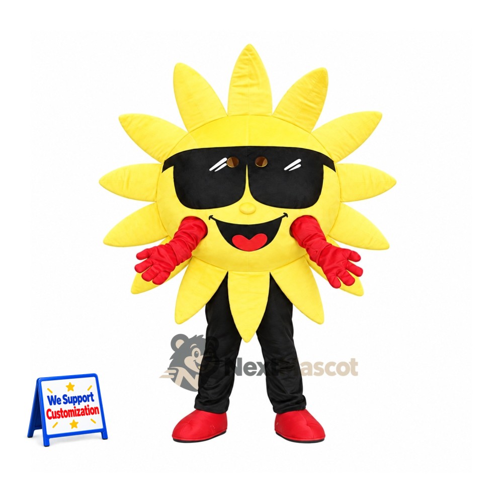 Sun Mascot Costume - Sunglasses for Community Events Sun Mascot Costume - Sunglasses for Community Events