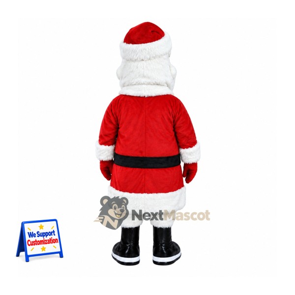 Santa Claus Mascot Costume - Black Shoes and White Beard Santa Claus Mascot Costume - Black Shoes and White Beard