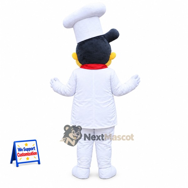 Chef Mascot Costume - White Mustache and Red Scarf Chef Mascot Costume - White Mustache and Red Scarf