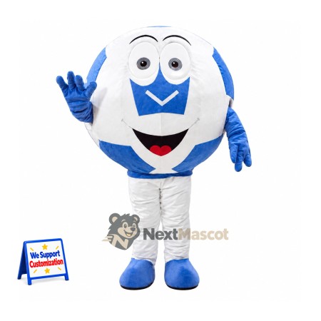 Soccer Ball Mascot Costume - Blue and White Soccer Ball Mascot Costume - Blue and White