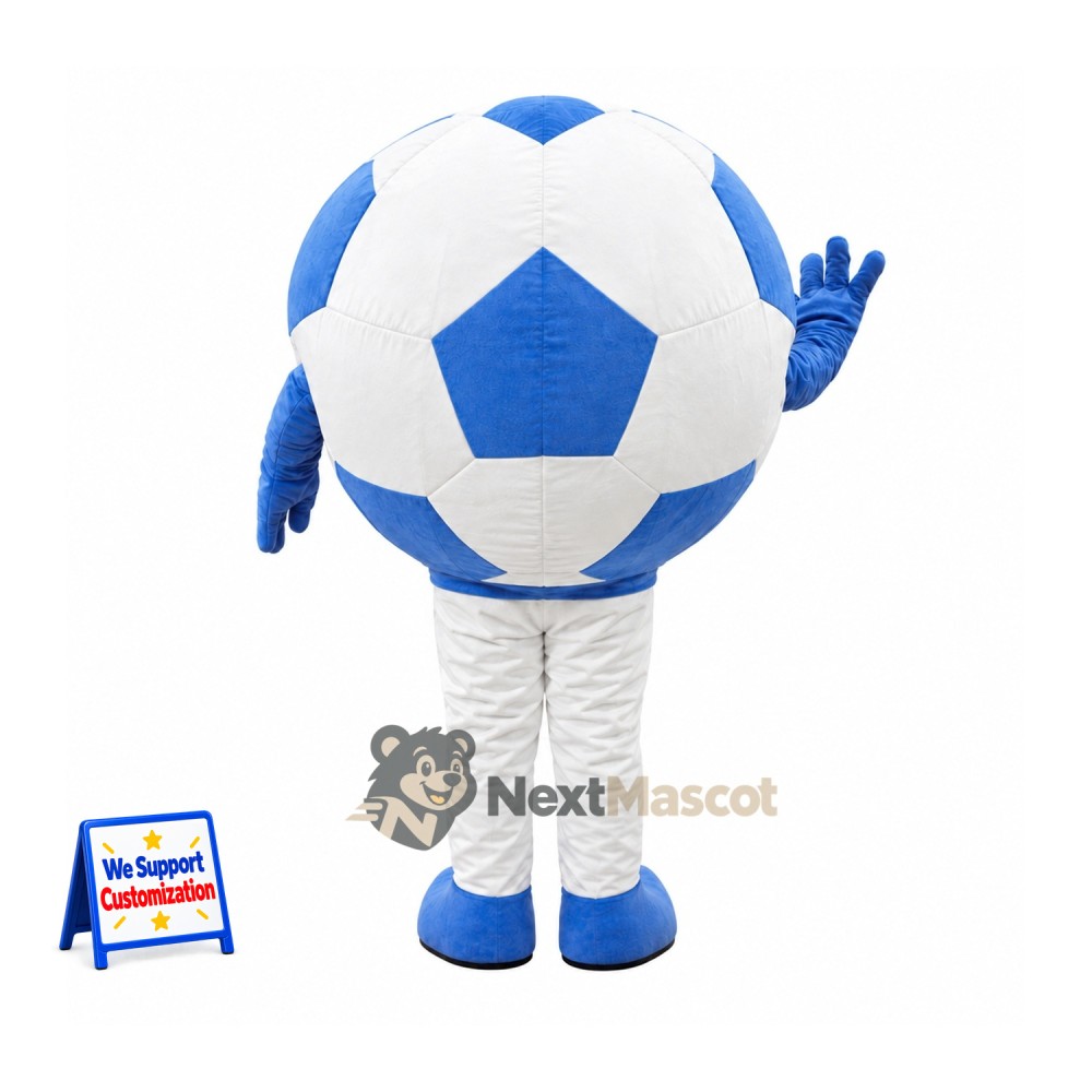 Soccer Ball Mascot Costume - Blue and White Soccer Ball Mascot Costume - Blue and White