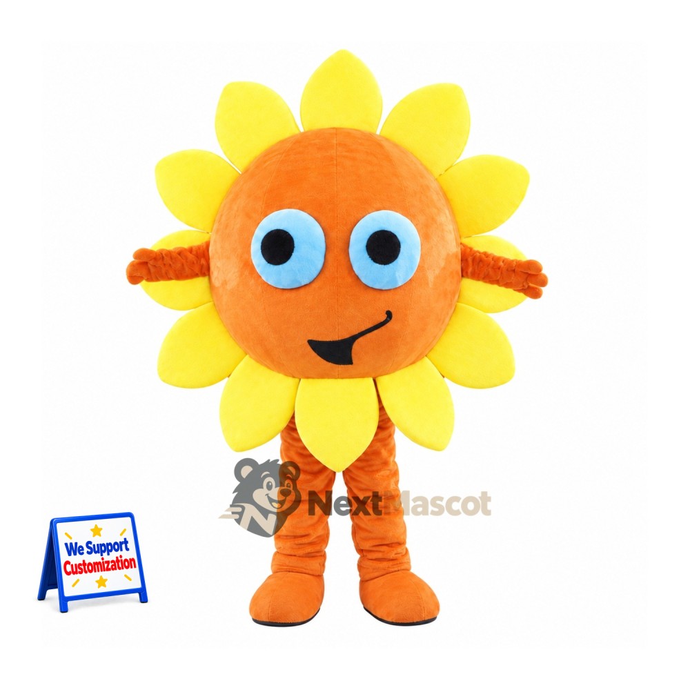 Sunflower Mascot Costume - Blue Eyes Sunflower Mascot Costume - Blue Eyes