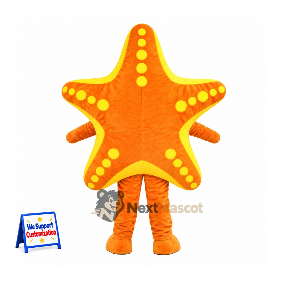 Starfish Mascot Costume - Orange, Glasses