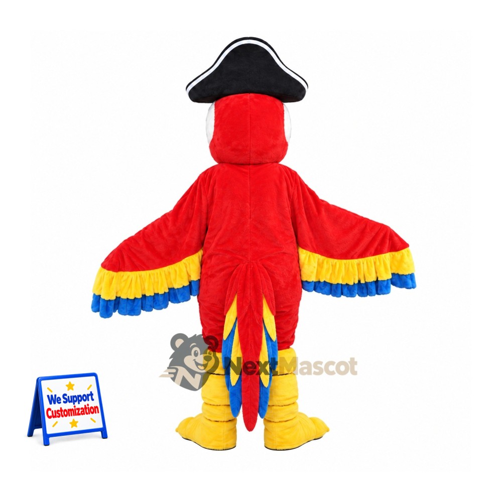 Parrot Mascot Costume - Pirate Style for Festivals Parrot Mascot Costume - Pirate Style for Festivals
