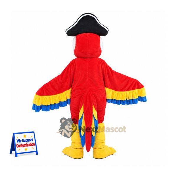 Parrot Mascot Costume - Pirate Style for Festivals Parrot Mascot Costume - Pirate Style for Festivals