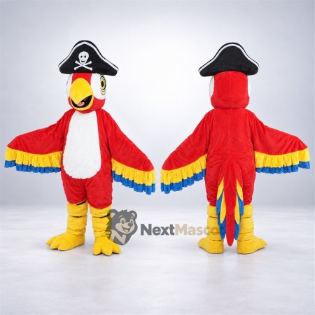 Parrot Mascot Costume - Pirate Style for Festivals Parrot Mascot Costume - Pirate Style for Festivals