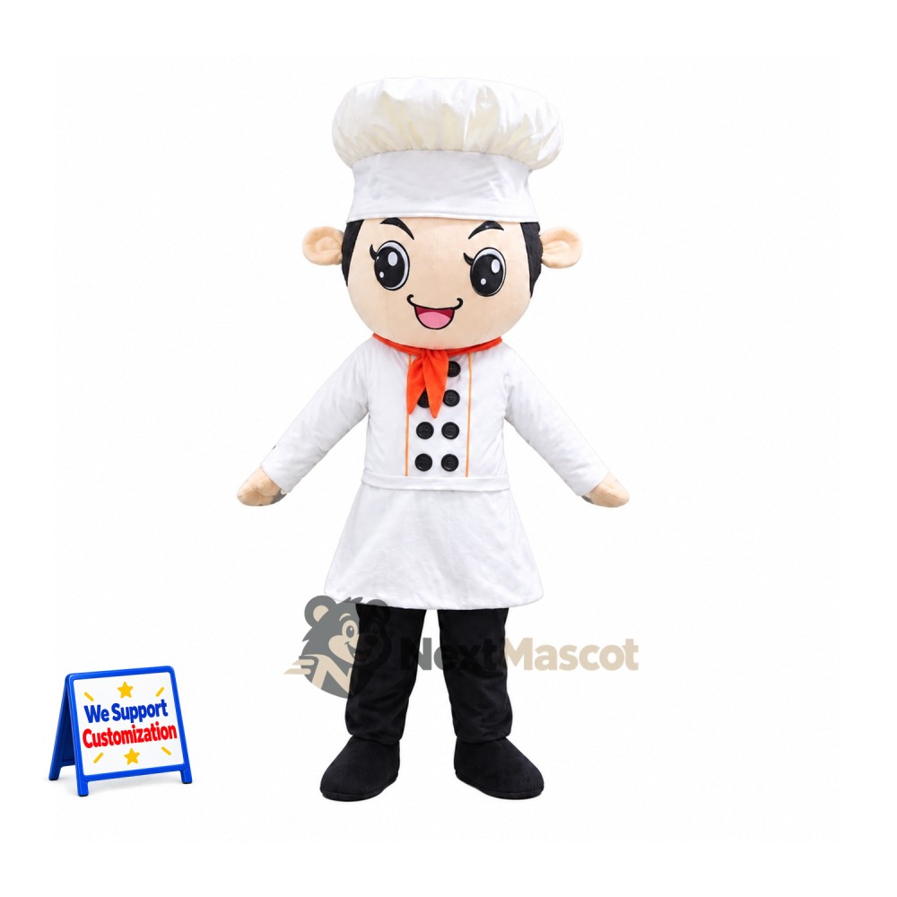 Chef Mascot Costume - White Hat and Black Pants Chef Mascot Costume - White Hat and Black Pants