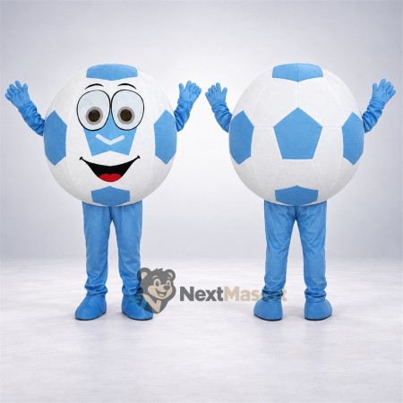 Soccer Ball Mascot Costume - Blue and White for Parades Soccer Ball Mascot Costume - Blue and White for Parades