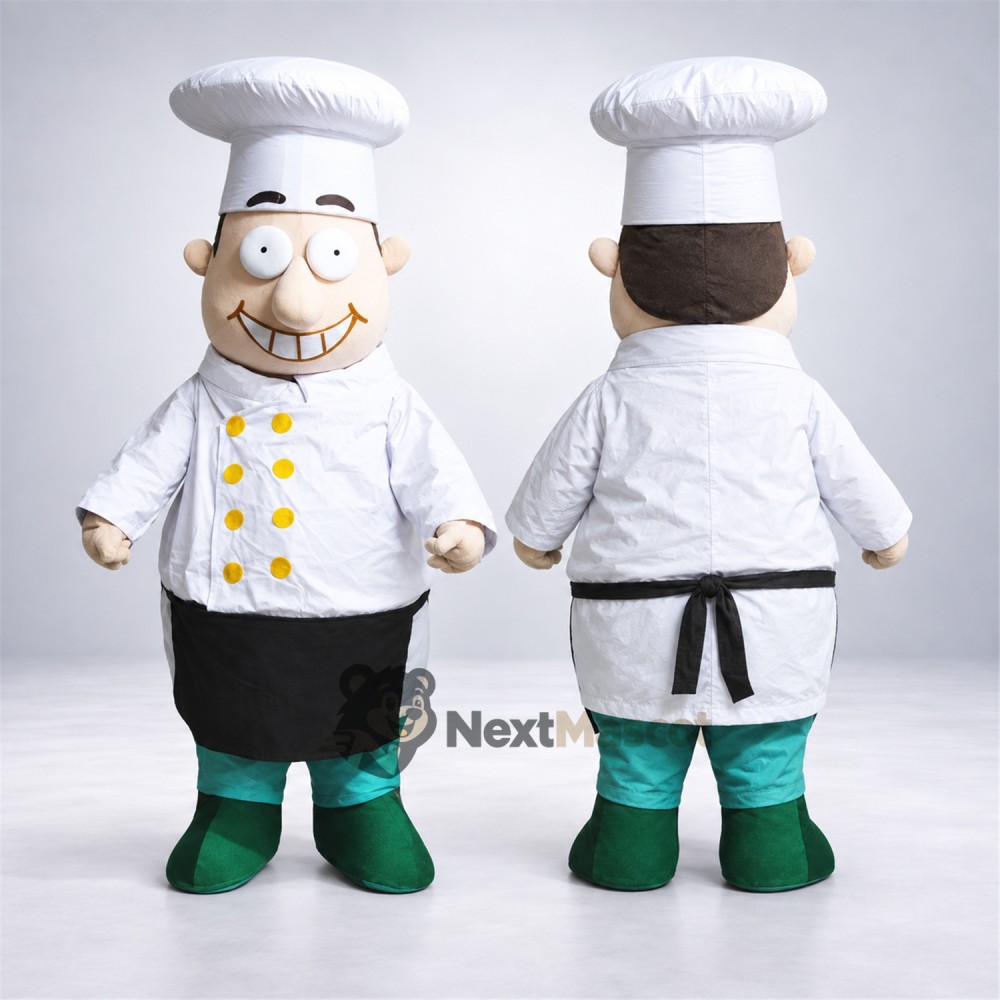 Chef Mascot Costume - White Hat and Green Boots Chef Mascot Costume - White Hat and Green Boots