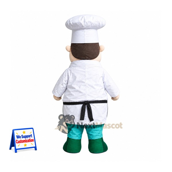 Chef Mascot Costume - White Hat and Green Boots Chef Mascot Costume - White Hat and Green Boots