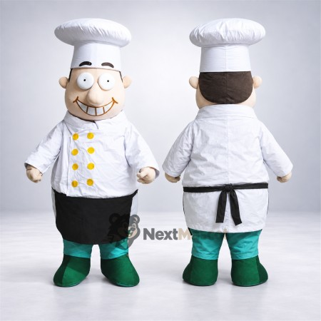 Chef Mascot Costume - White Hat and Green Boots Chef Mascot Costume - White Hat and Green Boots