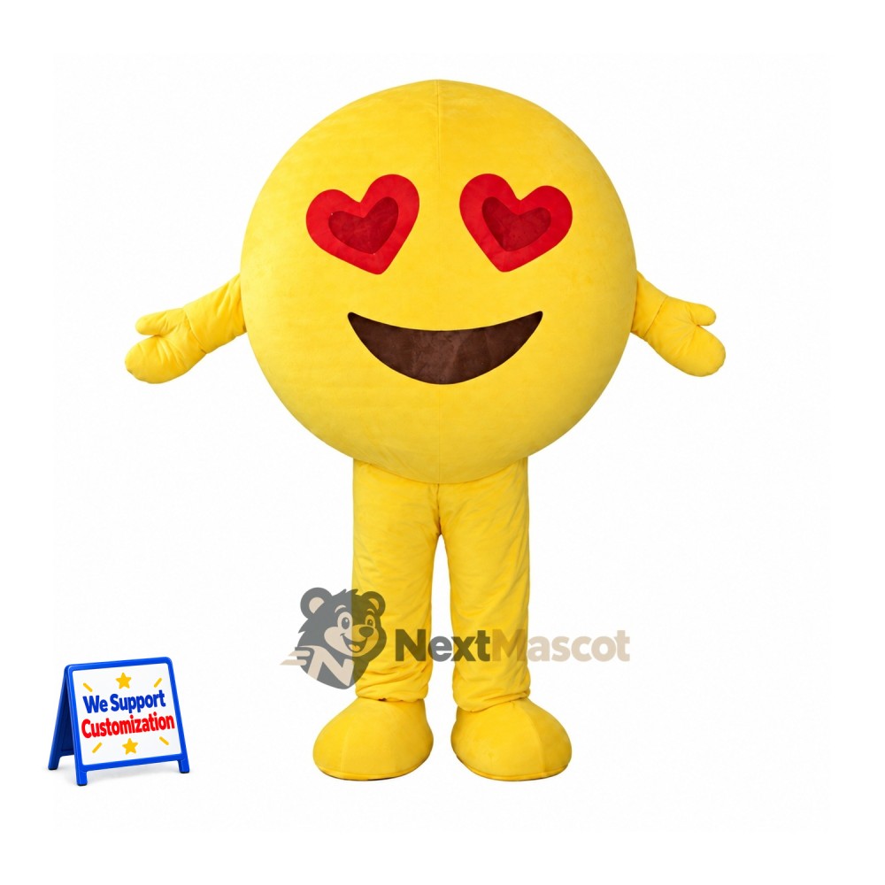 Heart Eyes Emoji Mascot Costume Heart Eyes Emoji Mascot Costume
