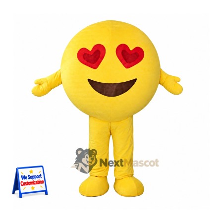 Heart Eyes Emoji Mascot Costume Heart Eyes Emoji Mascot Costume