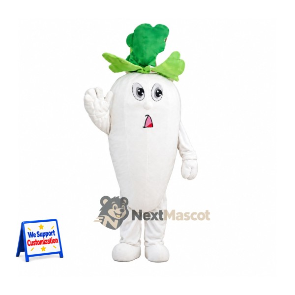 Radish Mascot Costume - White
